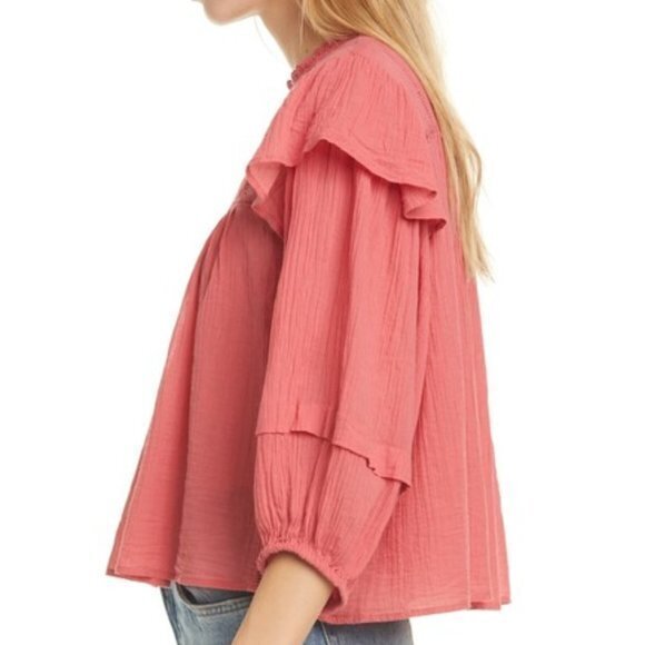 NEW Free People Laura Eyelet Lace Blouse XS - Picture 4 of 5